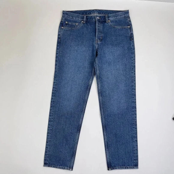 ARKET Men's Cropped Denim Blue Jeans Size 33 - Picture 1 of 10